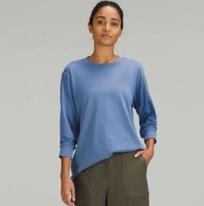 NWOT! Lululemon 'All Yours' Blue Cotton Long Sleeve, Size 8